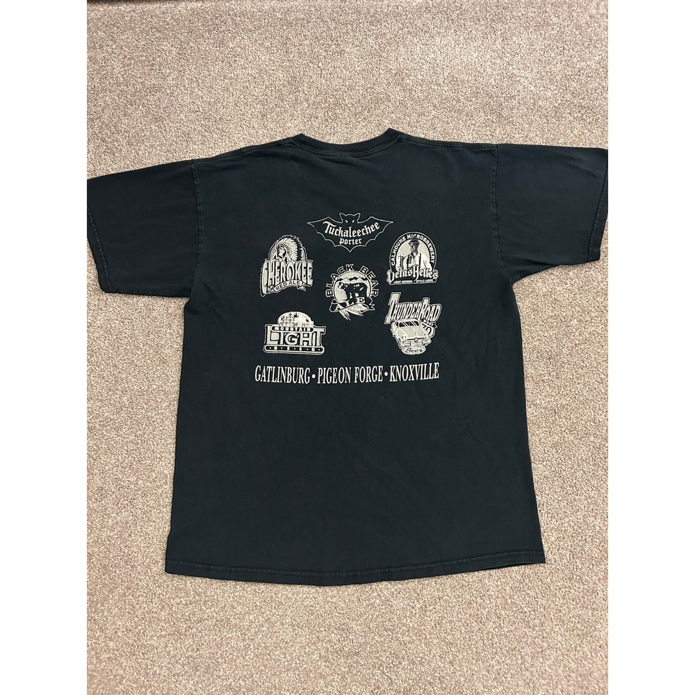 Vintage Smoky Mountain Brewery T-Shirt Mens Large Black Good Tennessee Souvenir